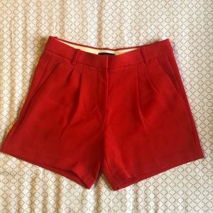 J Crew red Pleated crepe shorts Sz.0